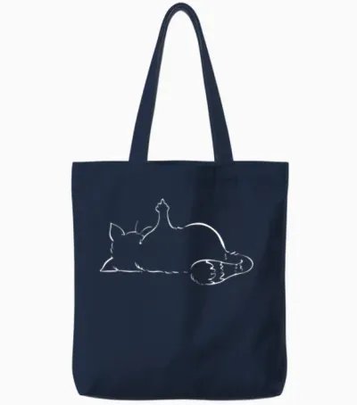Cat Says Not Today Middle Finger Up Tote Bags - Navy