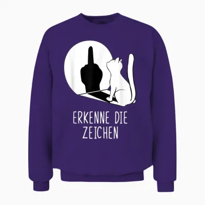 Waving Cat Shadow Cats Erkenne Die Signs T-Shirt, Black Unisex Sweatshirt - Purple