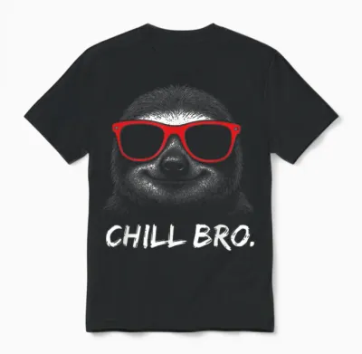 Chill Bro – Lustiges Faultier Mit Sonnenbrille Gamer Unisex T-Shirt - Black