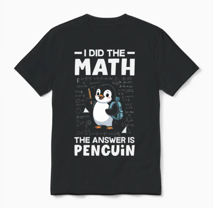 J'ai Fait Le Calcul, La Réponse Est Penguin Cute Penguin Lover Manche Longue Unisex T-Shirt in Black