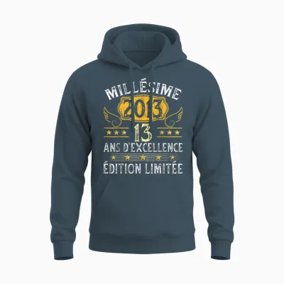 Vintage 2013 13 Years Birthday Girl Boy Vintage 2013 Unisex Hoodie - Dark Heather