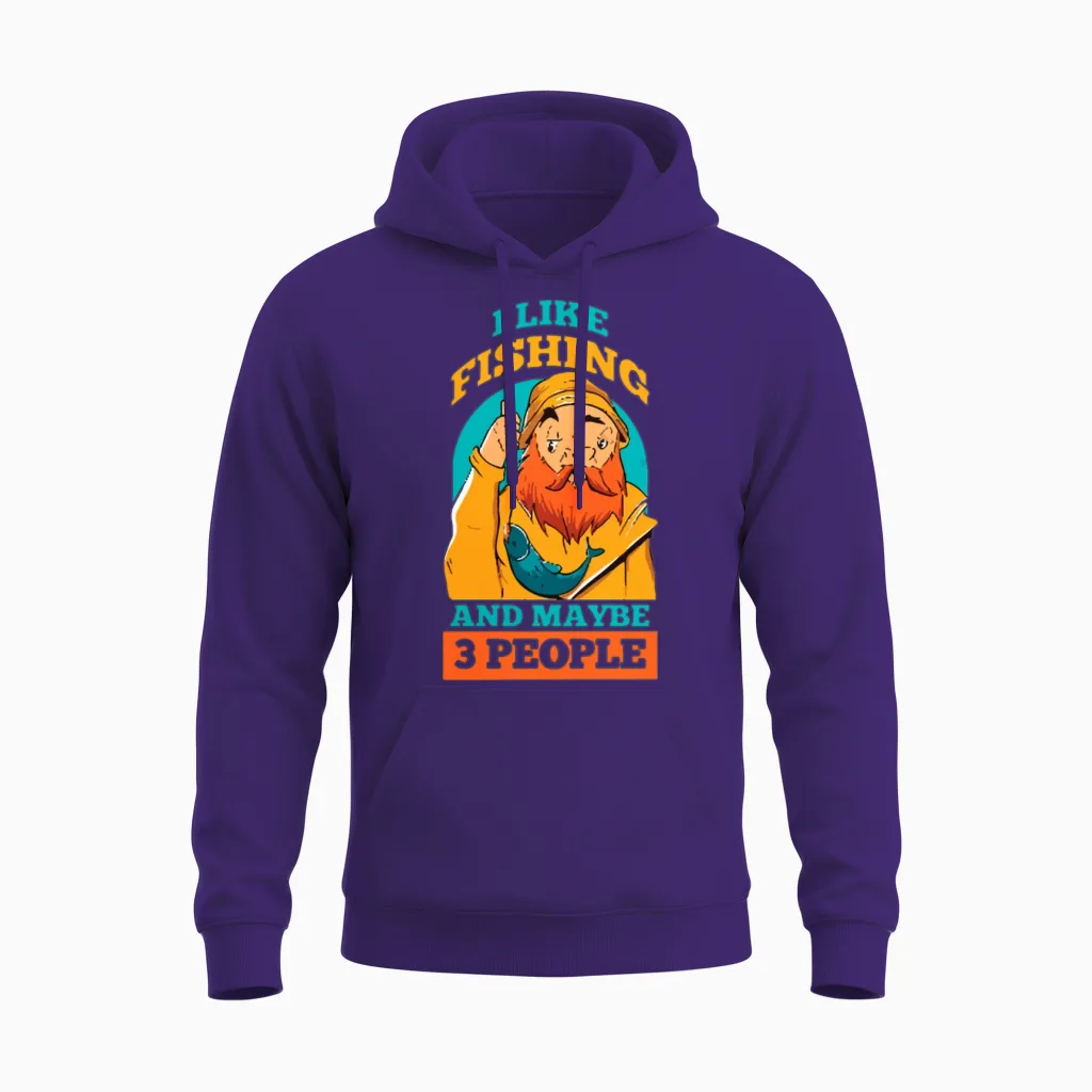 I Like Fishing Unisex Hoodie in Purple
