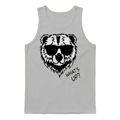 Funny Cool Panda Unisex Tank Top - Ash