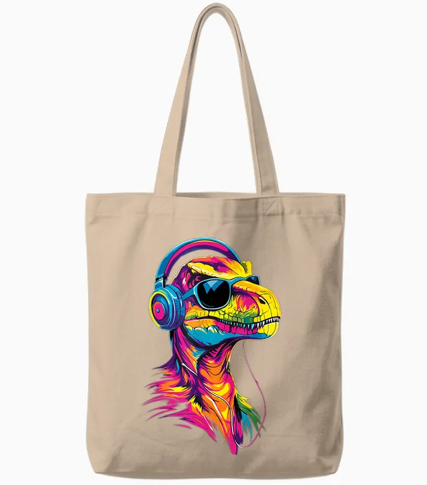 Raptor Velociraptor Dinosaur I Love Dinos Raptors Tote Bags in Natural