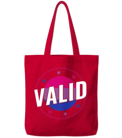 Bisexual Funny Valid Bi Pride Bisexuality Tote Bags - Red