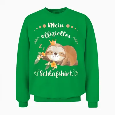 My Official Sleep Shirt Women's Sloth Pyjama Shirt T-Shirt, Black Unisex Sweatshirt - Irish Green