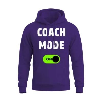 Coach Mode on Funny Coach Gift Sport Unisex Hoodie - Purple