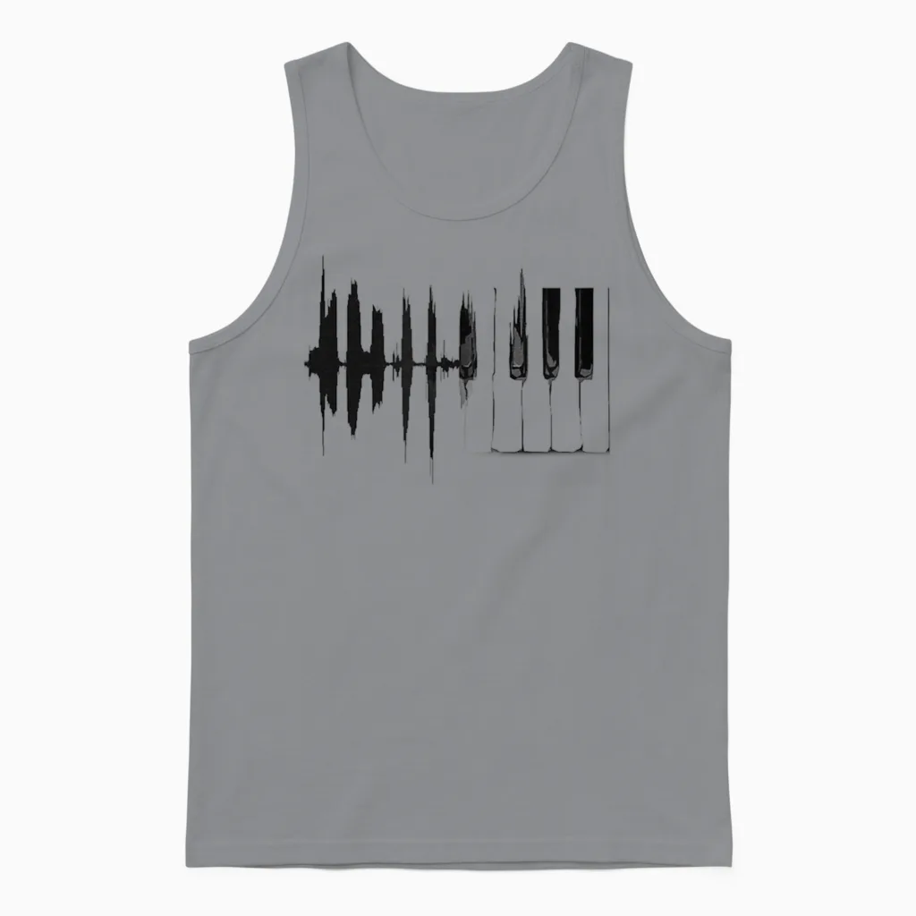 Piano Shirt Klavier T-Shirt Tasten Klaviertasten Flügel Unisex Tank Top in Sport Grey