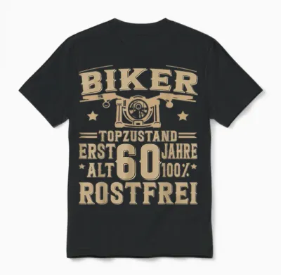 60 Geburtstag Mann Biker 60 Jahre Motorrad Unisex T-Shirt - Black