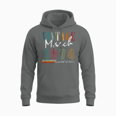 Gift Legend March 1974. Gift March 1974. March. Unisex Hoodie - Graphite Heather
