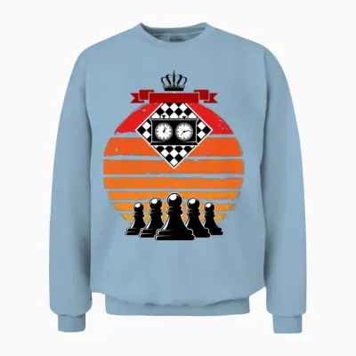 Retro Chess Club Player Unisex Sweatshirt - Light Blue