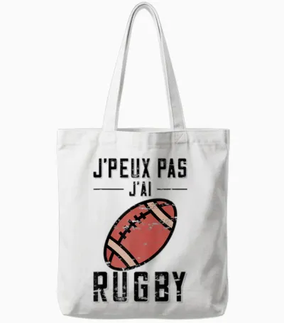 Gift Idea Rugby Player "j'peux Pas J'ai Rugby T-Shirt, Grey, S Tote Bags - White