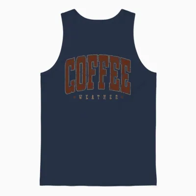 Retro Coffee Weather Unisex Tank Top - Navy