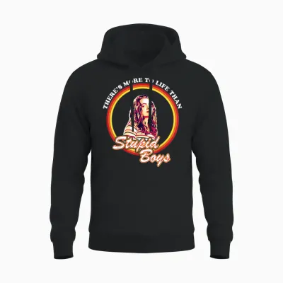 Netflix Stranger Things Max More to Life Than Stupid Boys Short Sleeve Unisex Hoodie - Black