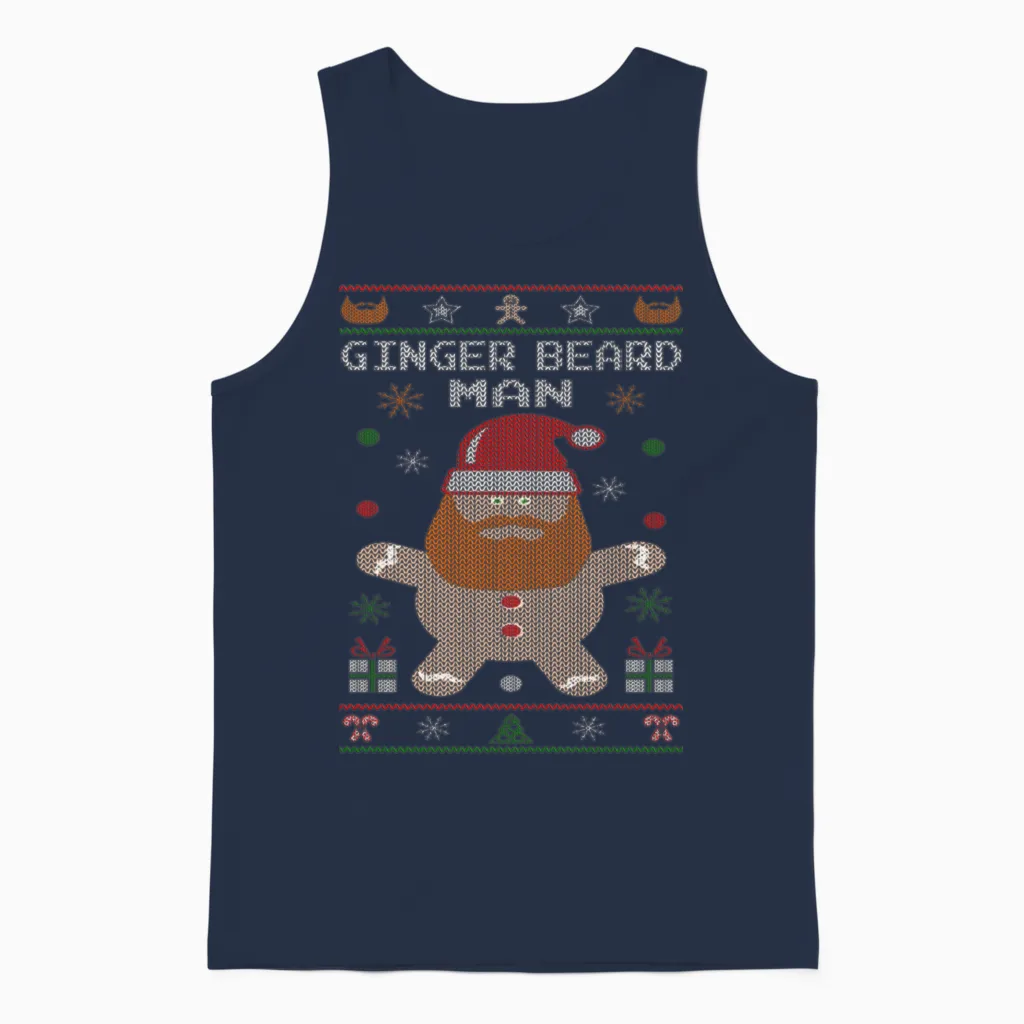 Ginger Beard Man Unisex Tank Top in Navy