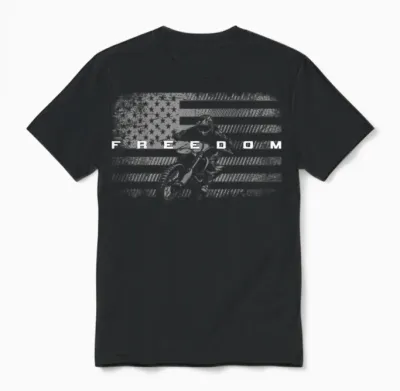 American Flag Dirt Bike Motocross Unisex T-Shirt - Black