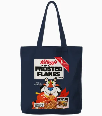 Kellogg's Frosted Flakes 1980er Müslibox Tony Der Tiger Tote Bags - Navy