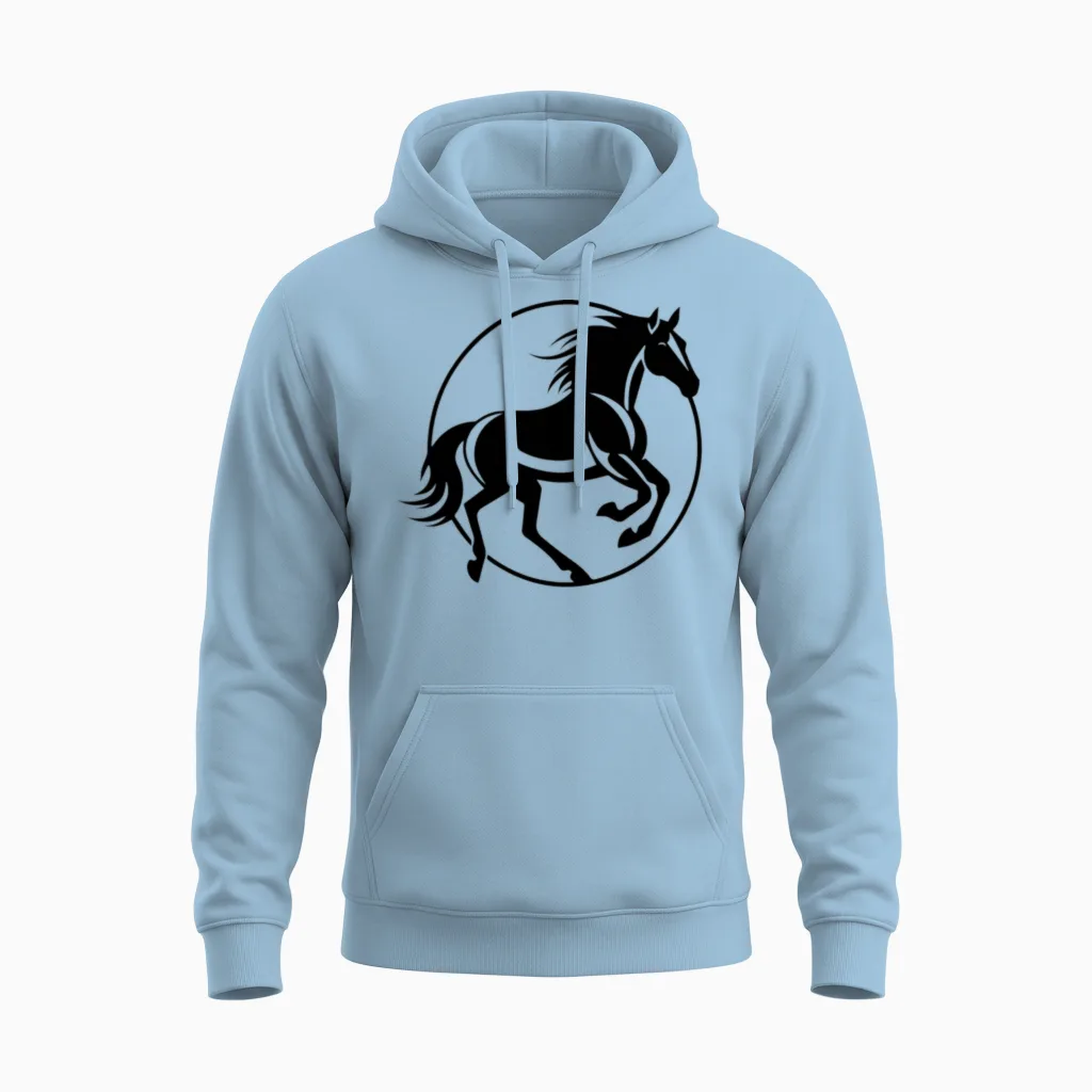 Horse Equine Pony Lovers Gift Unisex Hoodie in Light Blue