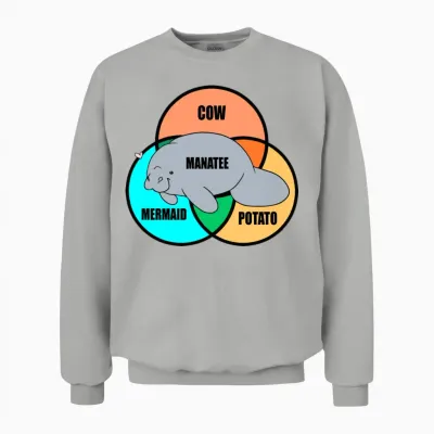 Manatee Funny Unisex Sweatshirt - Ash