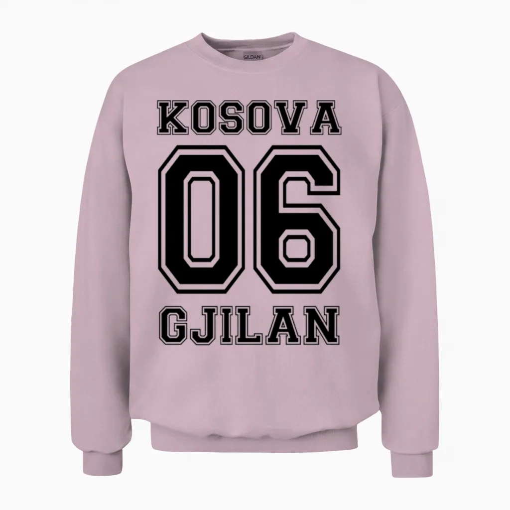 Kosovo Gjilan Albania Shirt Kosovo Gift Unisex Sweatshirt in Light Pink