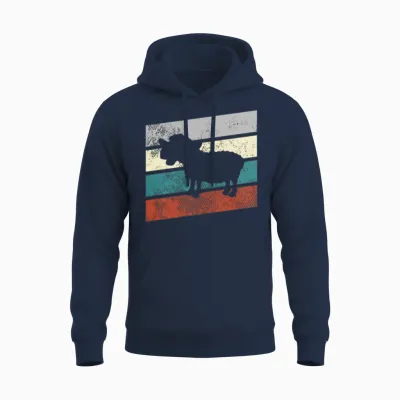 Sheep Retro Unisex Hoodie - Navy