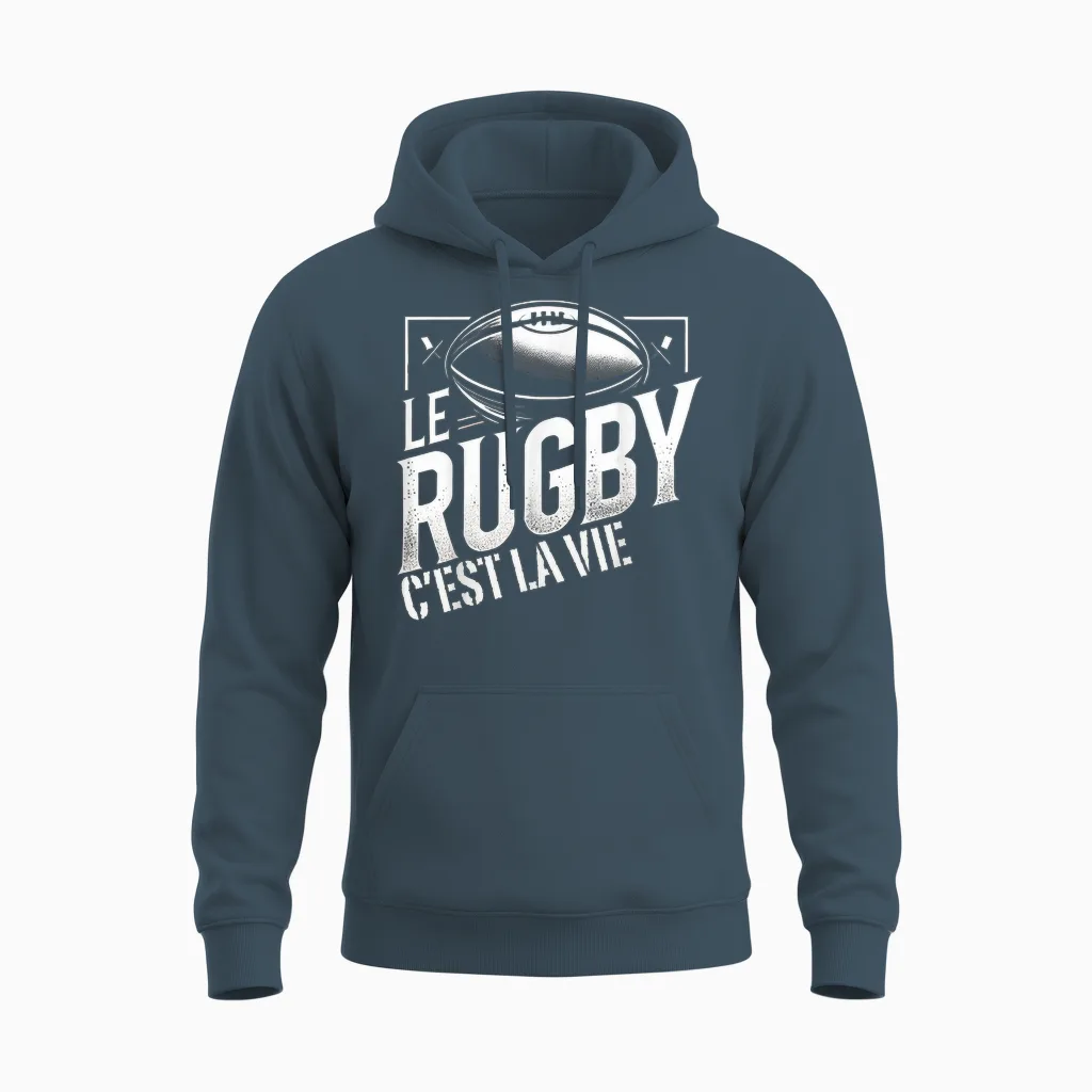 Rugby Player Rugbyman Humour Rugby Unisex Hoodie in Dark Heather