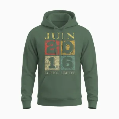 Enfant 10 Ans Garçon 2016 Anniversaire Juin 10 Ans Garçon 2016 Unisex Hoodie - Military Green