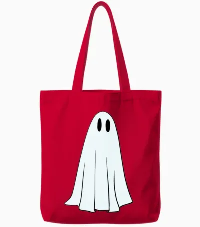 Halloween Costume Retro Ghost Tote Bags - Red