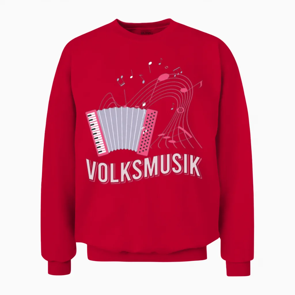 Folk Music Party Festival Outfit German Hits Unisex Sweatshirt in Red