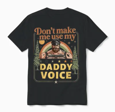 Peinliches Shirt Lustig Unangemessener Papa Stimme Humor Unisex T-Shirt - Black