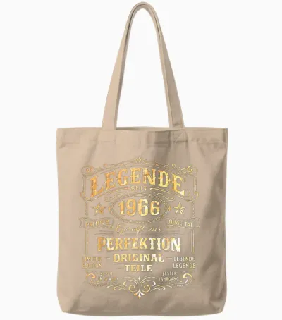 60th Birthday Man Woman 60 Years Decoration 1966 Gift Funny Tote Bags - Natural