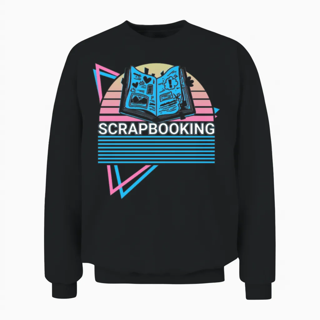 Scrapbooking Scrapbook Retro Unisex Sweatshirt in Black