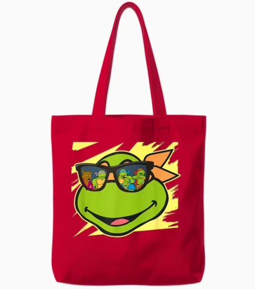 Mikey - Reflection in Sunglasses Tote Bags - Red