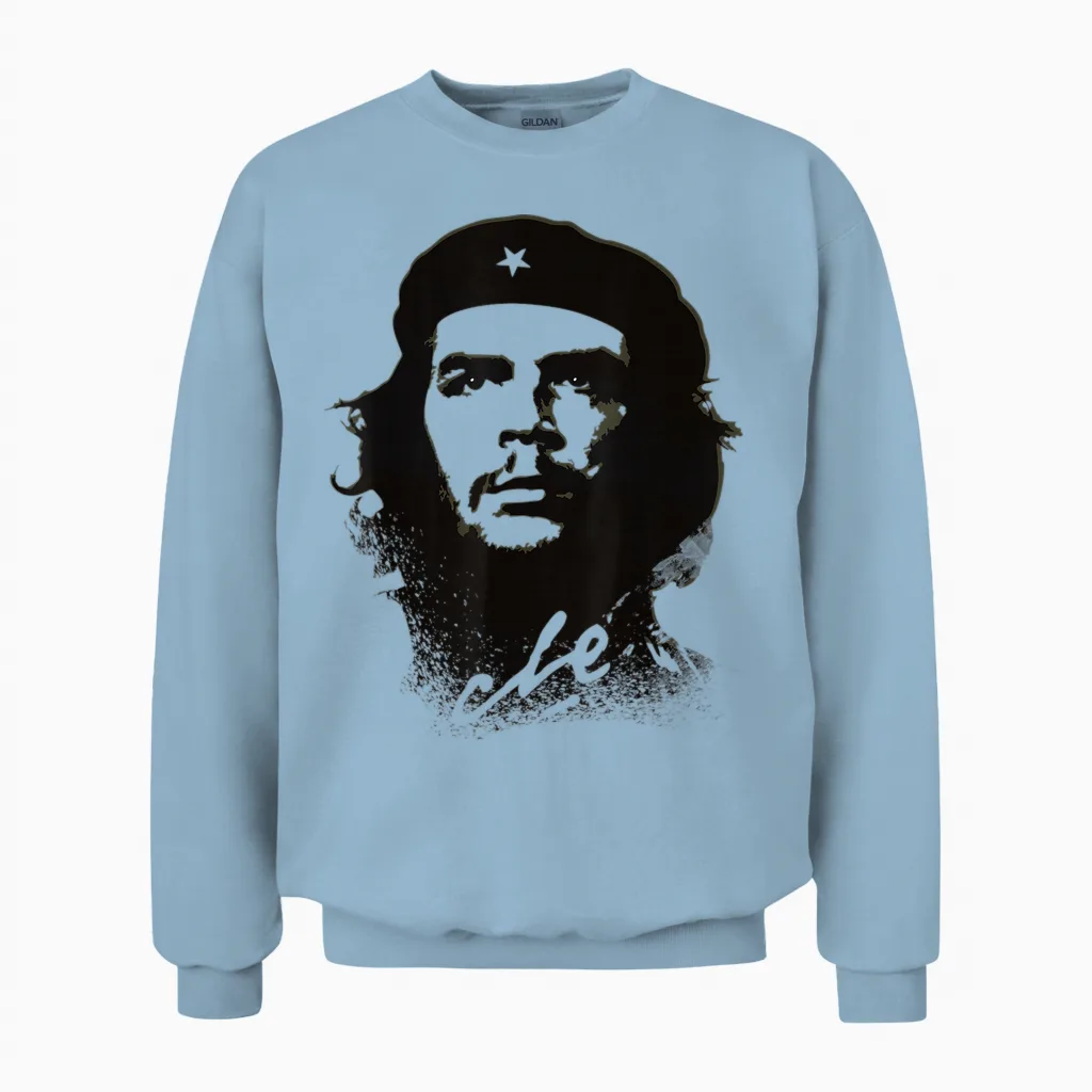 Che Guevara Revolution Rebel Cuba T-Shirt, Green, S Unisex Sweatshirt in Light Blue