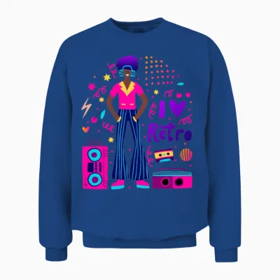 Retro 1970's Unisex Sweatshirt - Royal