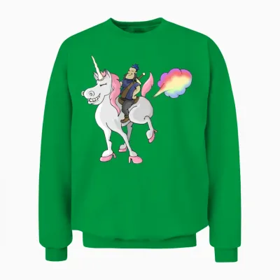 Unicorn Fart Unisex Sweatshirt - Irish Green