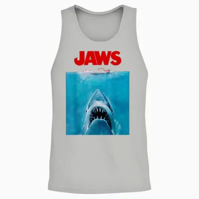 Jaws Oversize Unisex Tank Top - Ash