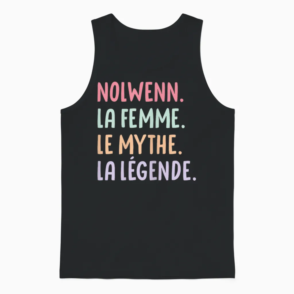 Wife Girlfriend Humour Gift Personalized Name Nolwenn T-Shirt, Black, Female X-Small Unisex Tank Top in Black