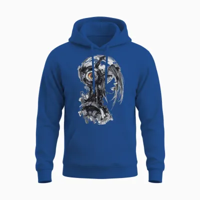 Anime Pattern Illustration, Manga T-Shirt, White, S Unisex Hoodie - Royal