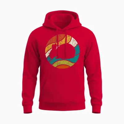 Retro Vintage Hare Rabbits Unisex Hoodie - Red