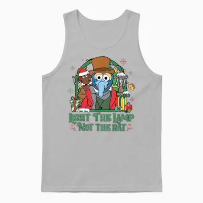 Light the Lamp Not the Rat Funny Christmas Unisex Tank Top - Ash