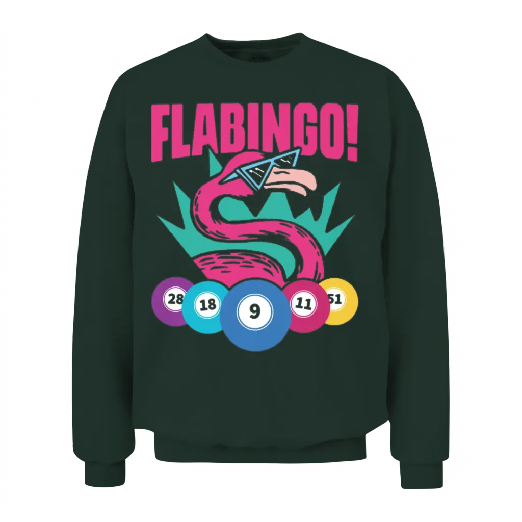Cool Flamingo Bingo Flamingo for Bingo Players Unisex Sweatshirt - Forest