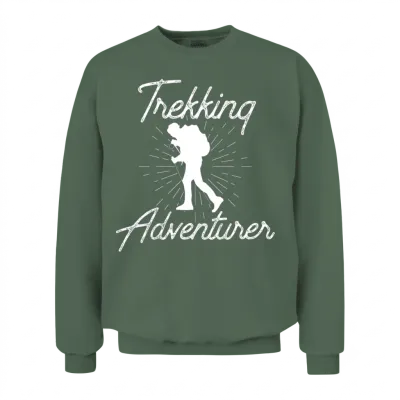 Trekking Adventurer Hike Hiking Hiker Lover Unisex Sweatshirt - Military Green