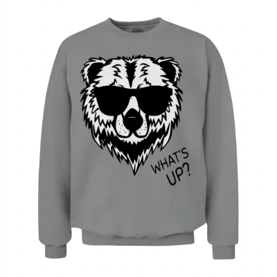 Funny Cool Panda Unisex Sweatshirt - Sport Grey