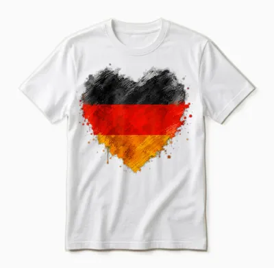 Deutschland Herz T-Shirt Mit Der Deutschen Flagge - Germany Unisex T-Shirt - White
