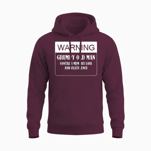 Grumpy Old Funny Unisex Hoodie in Maroon