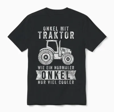 Men's Funny Father's Day T-Shirt Uncle Tractor Like Normal Uncle Unisex T-Shirt - Black
