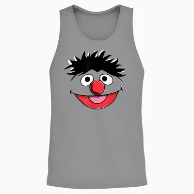 Sesame Street Ernie Retro Sketch Face Unisex Tank Top - Sport Grey