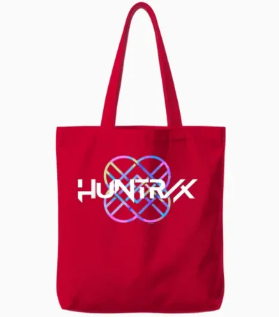 Kpop Demon Hunters Band Logo Officially Licensed Tote Bags - Red
