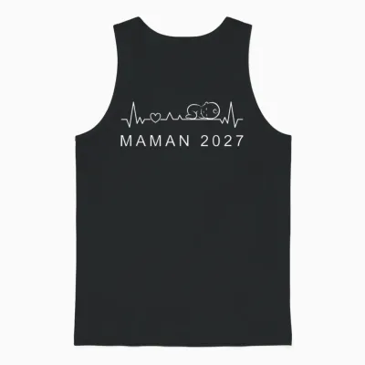 Future Maman 2027 Battement De Cœur Annonce De La Grossesse Unisex Tank Top - Black